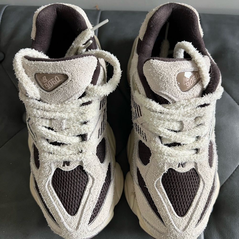 New Balance 9060 Beige and Dark Brown Sneakers